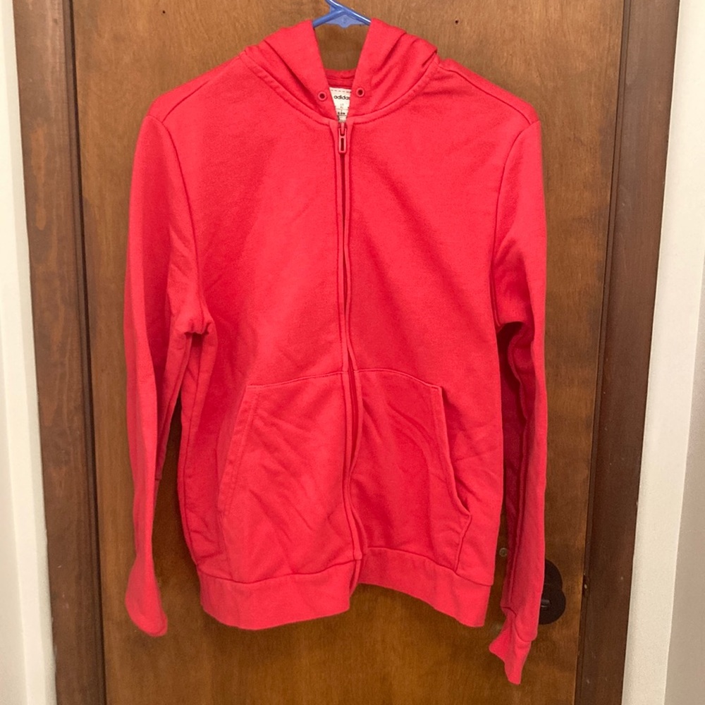 Adidas Lightweight Hooded Athletic Zippered Sweatshirt, Magenta Pink, Size XL